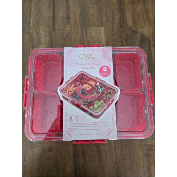 Cook With Color Sparkle Snack Box Food Storage Container Red - Picture 1 of 6